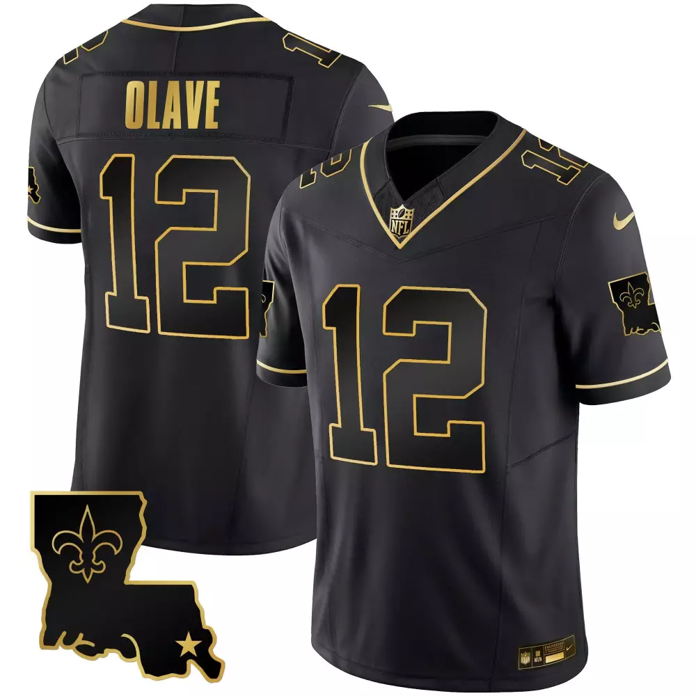 Chris Olave 1987 Legacy Gold Vapor Jersey | Black & Gold | Stitched | For Men, Women & Youth