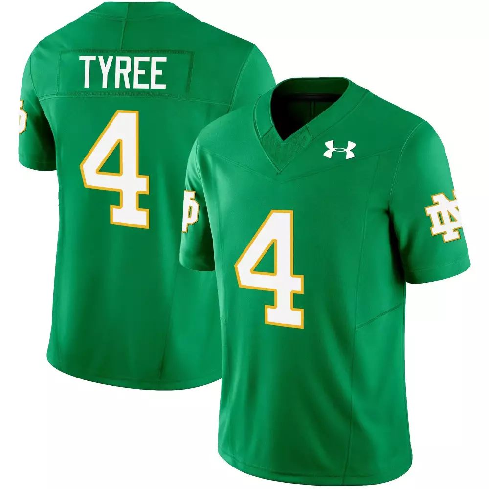 chris tyree black gold womens notre dame fighting irish gold vapor limited jersey all stitched