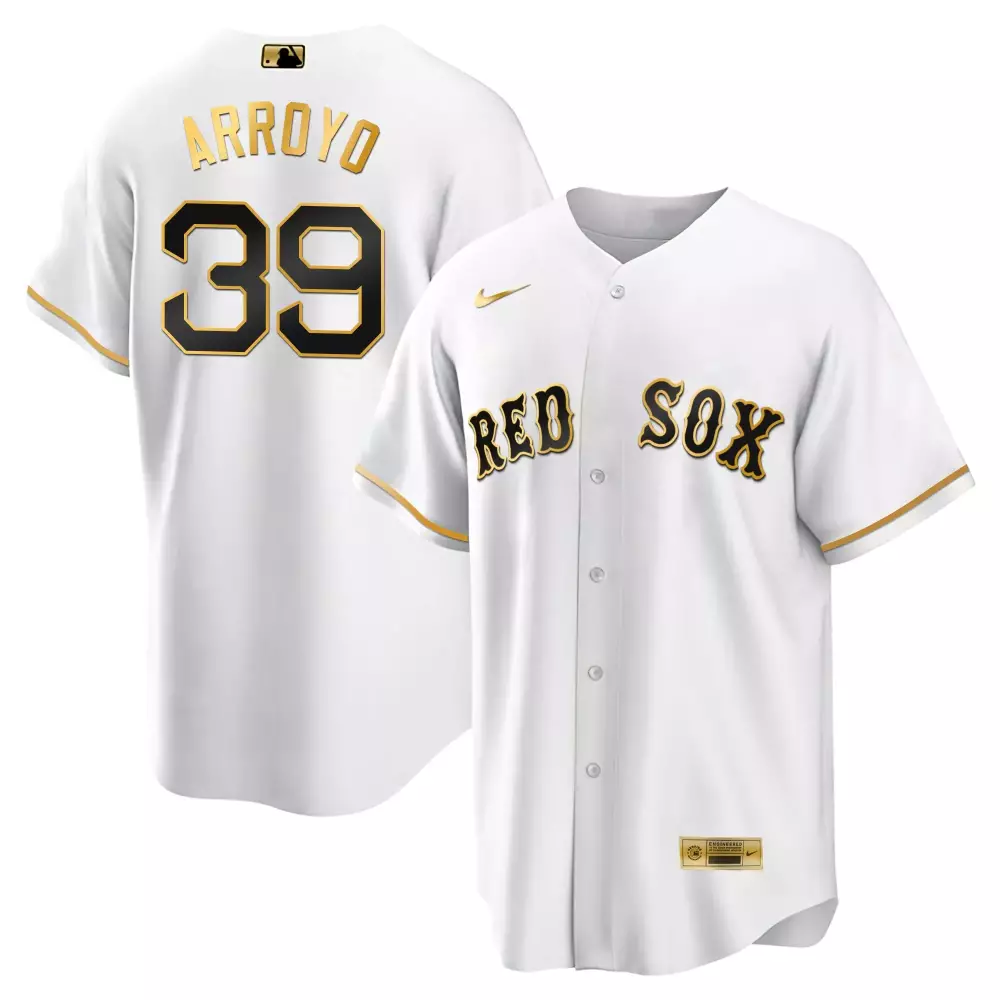 christian arroyo cool navy men boston red sox world series champion 2018 gold jersey all stitched