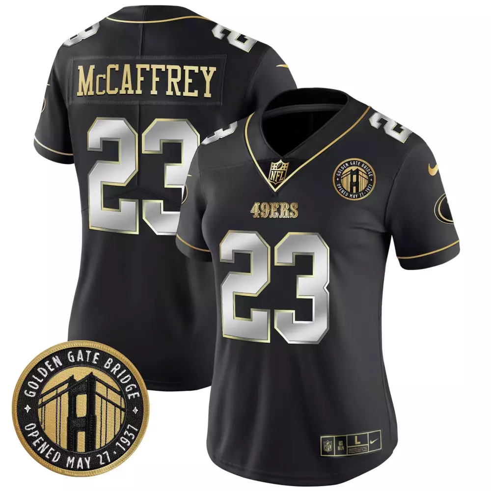 Christian McCaffrey Black Limited Men's San Francisco 49ers Jersey | Pattern Style Vapor Edition | All Stitched Fan Gear for Men, Women & Youth