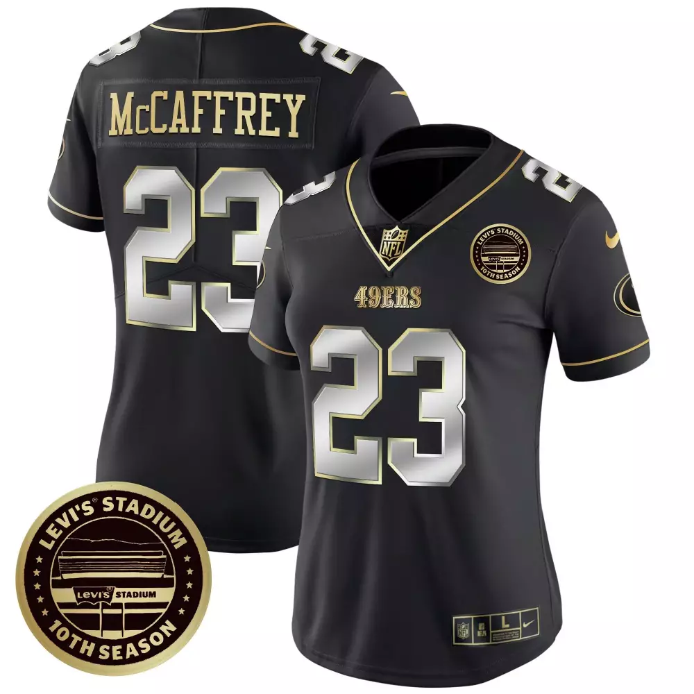 Christian McCaffrey Black Limited Men's San Francisco 49ers Jersey | Pattern Style Vapor Edition | All Stitched Fan Gear for Men, Women & Youth