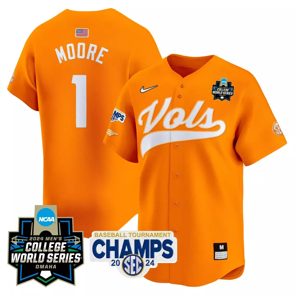 Christian Moore Tennessee Volunteers 2024 Tournament Champs Vapor Premier Limited Jersey | Orange Stitched Style | For Men, Women & Youth
