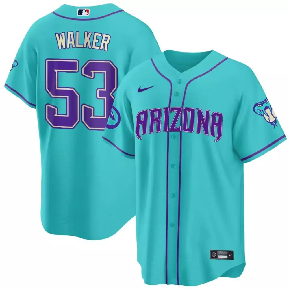 christian walker cool arizona mens 2024 arizona diamondbacks teal purple jersey all stitched