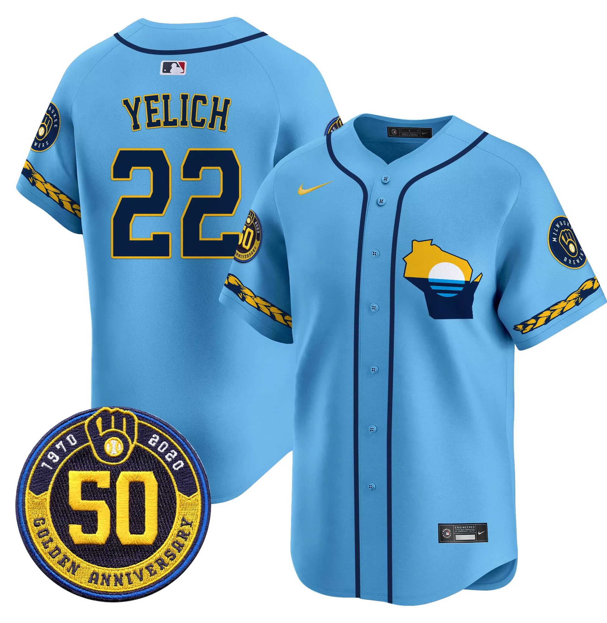 brice turang youth milwaukee brewers 2024 independence day vapor premier limited jersey all stitched