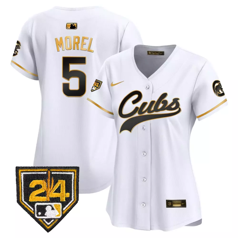 Christopher Morel Cubs 2024 Spring Training Women's Jersey | Stitched White Gold Limited Edition | For Women & Youth