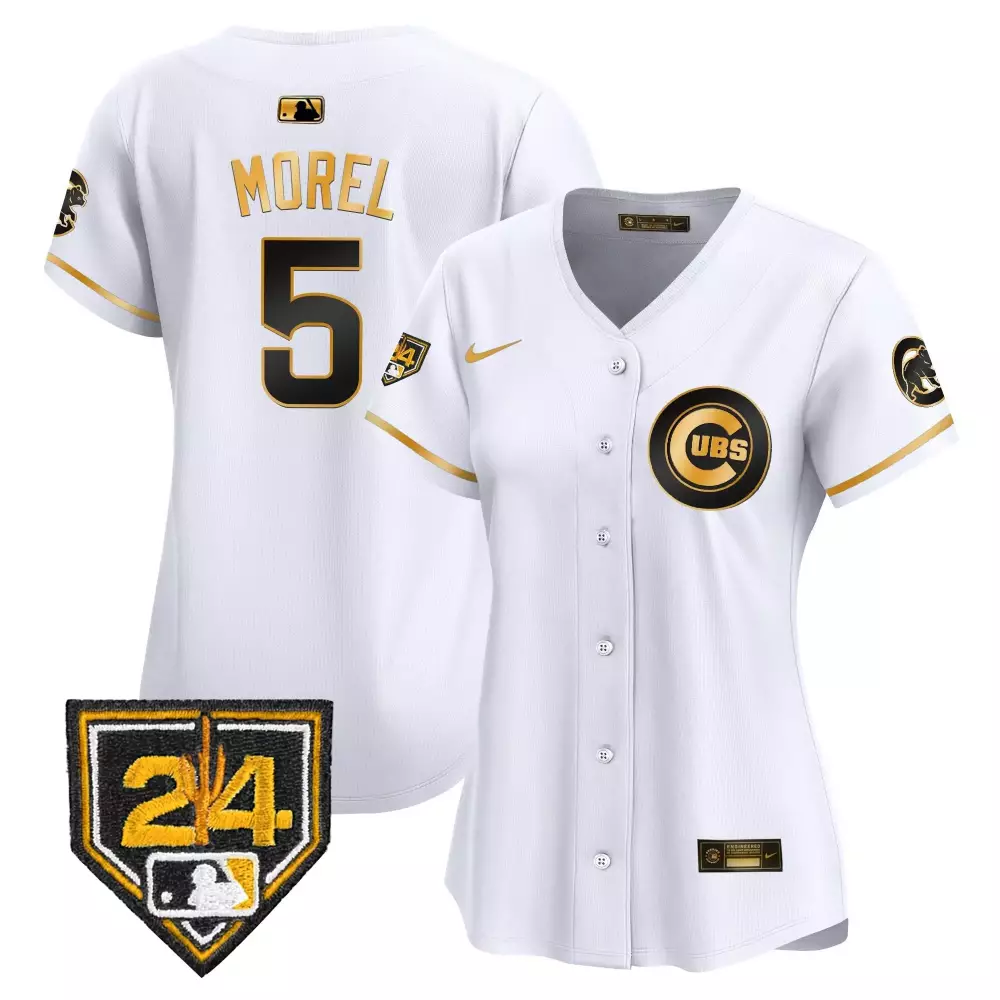 Christopher Morel Cubs 2024 Spring Training Women's Jersey | Stitched White Gold Limited Edition | For Women & Youth