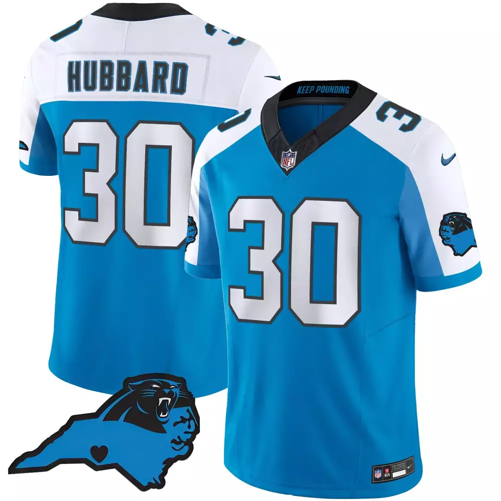 chuba hubbard blue alternate mens carolina panthers vapor limited jersey carolina patch all stitched