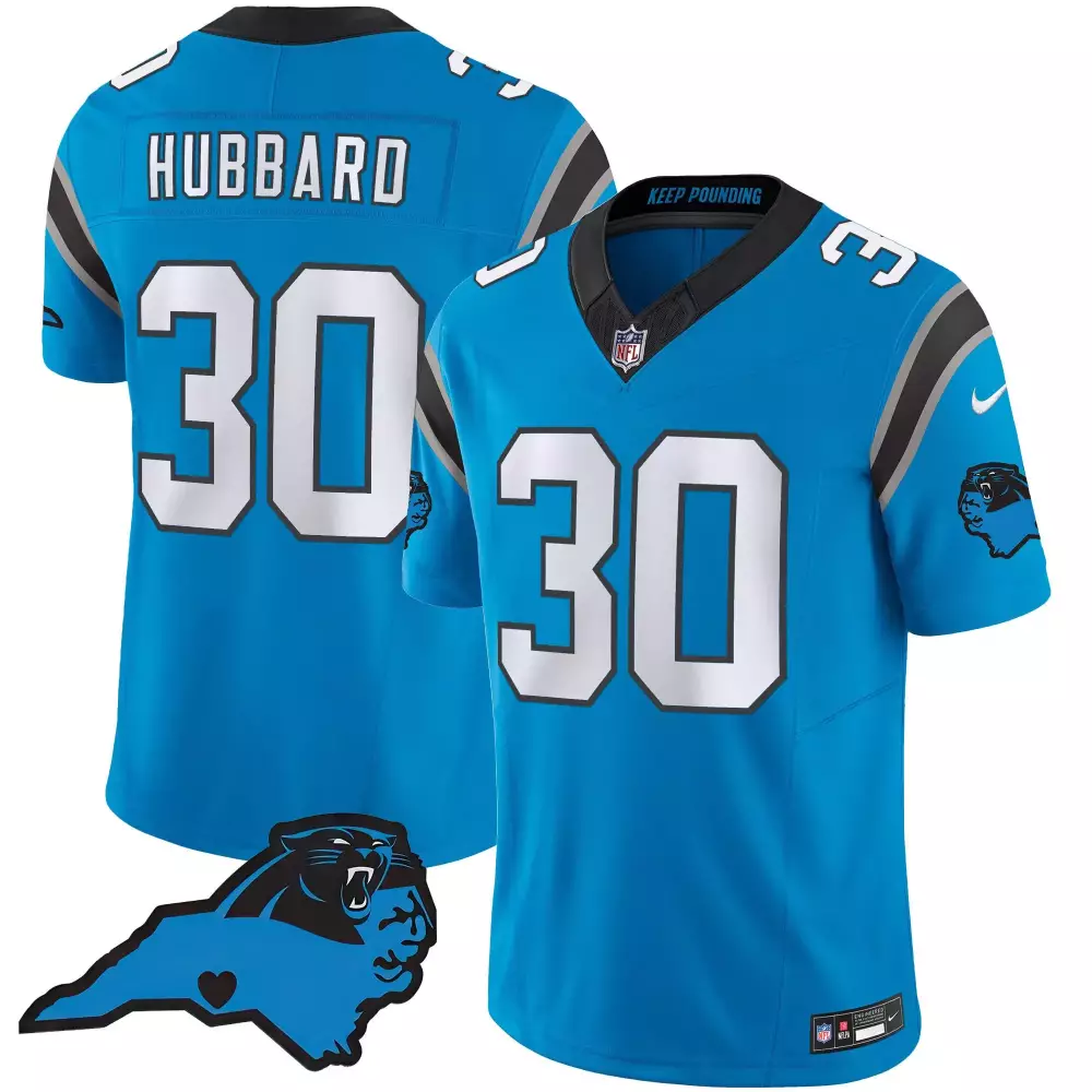 chuba hubbard blue alternate mens carolina panthers vapor limited jersey carolina patch all stitched