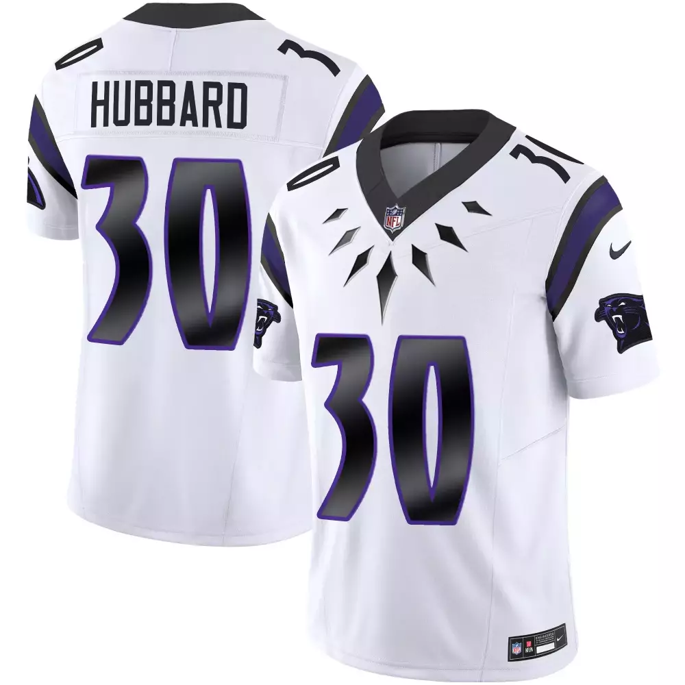 chuba hubbard white mens carolina panthers wakanda vapor limited jersey all stitched