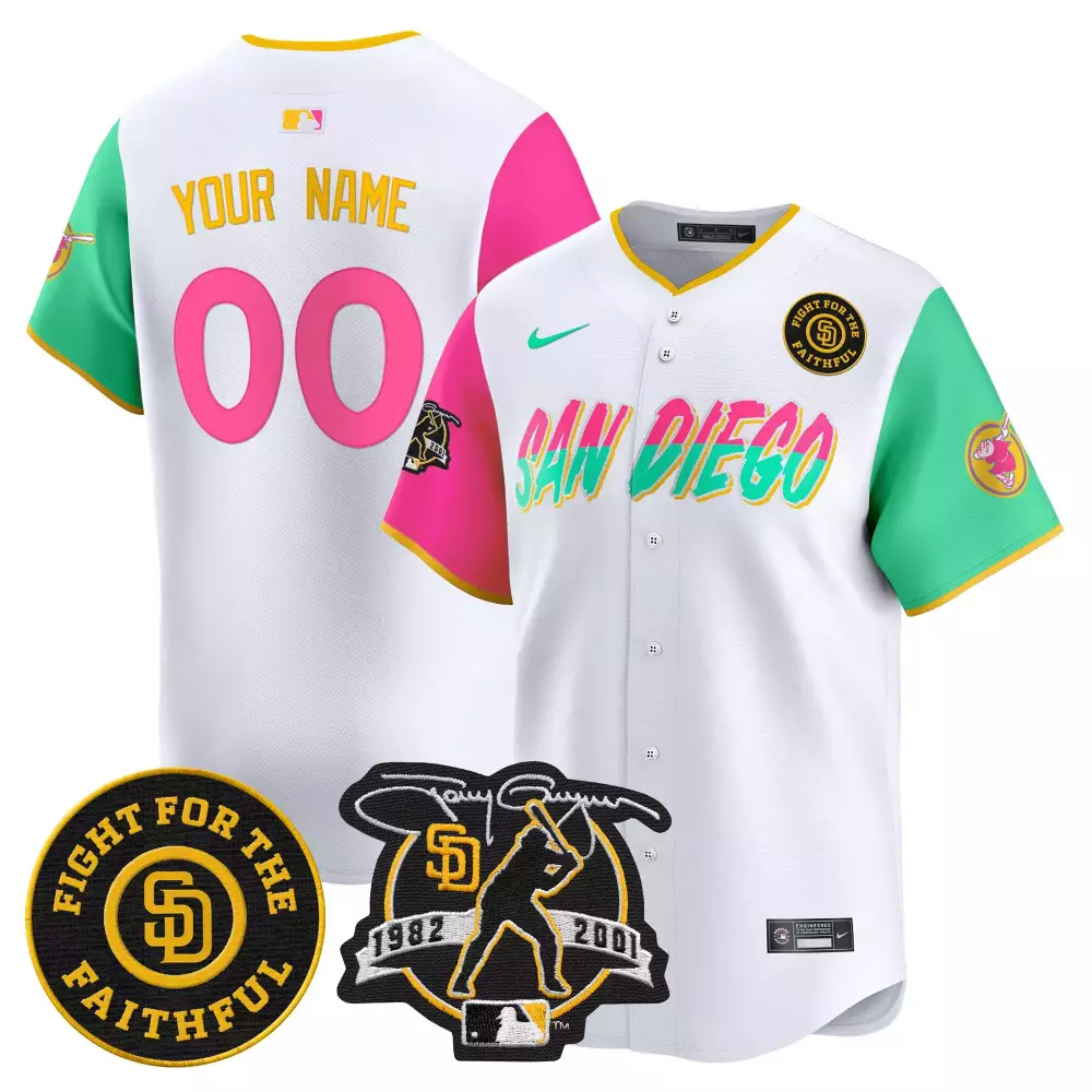 2024 Tony Gwynn Youth Padres Jersey | Custom Stitched Vapor Premier | Faithful Patch | For Men, Women & Youth