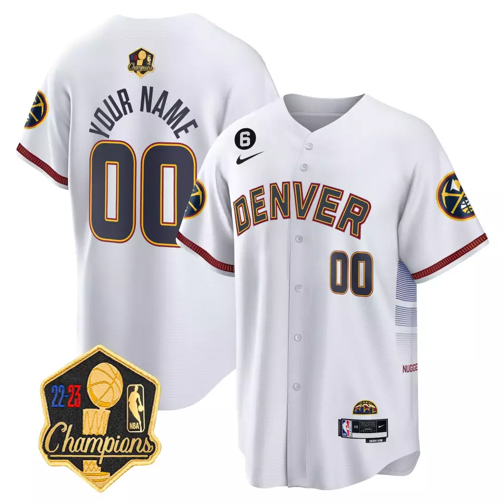 city youth denver nuggets 2023 champions limited patch cool base custom jersey all stitched