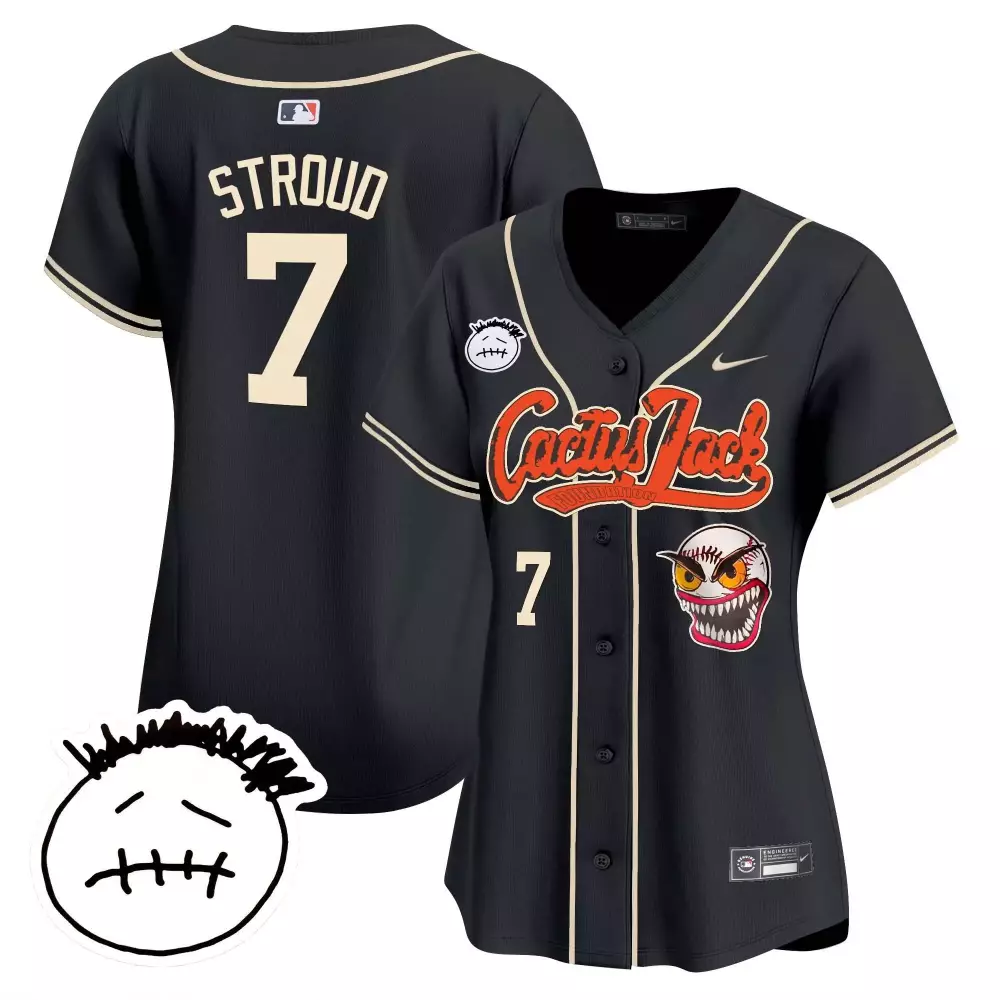 cj stroud black womens houston astros cactus jack patch vapor premier limited jersey v2 all stitched