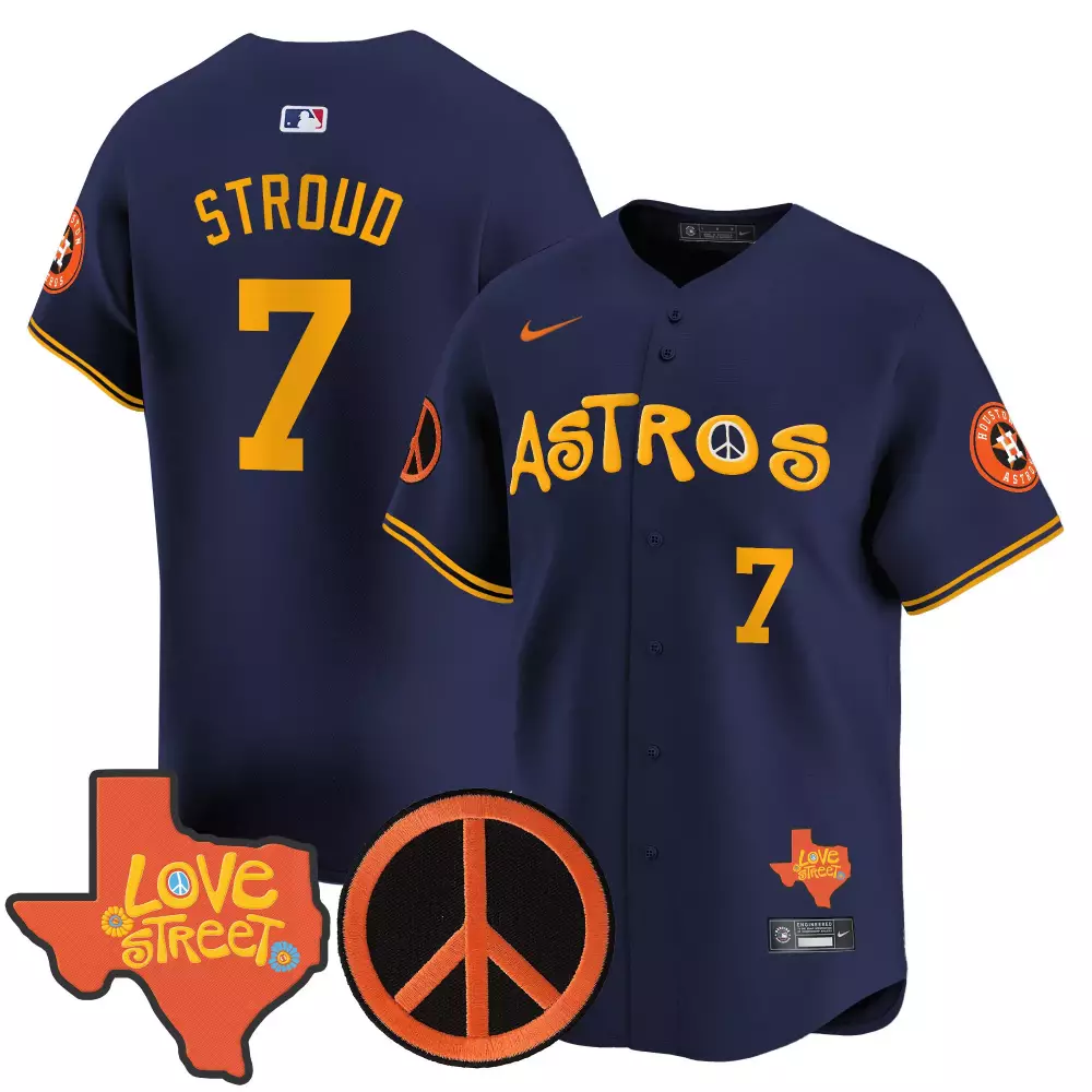 cj stroud navy mens houston astros joker vapor premier limited jersey printed