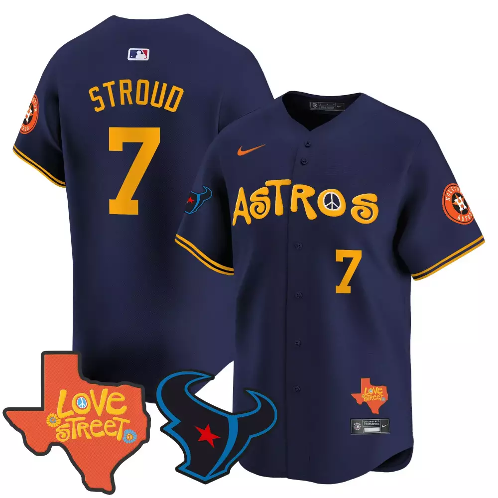 cj stroud navy mens houston astros joker vapor premier limited jersey printed