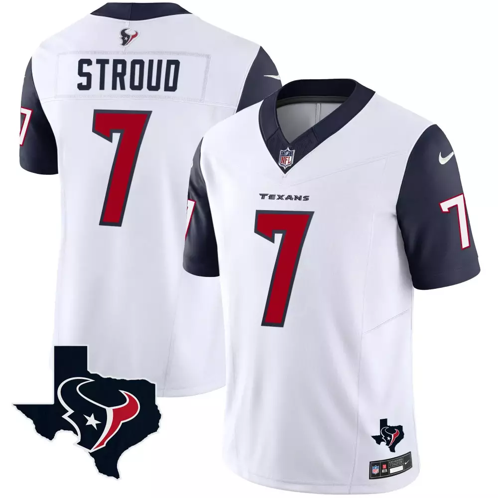 cj stroud navy sleeves mens houston texans 2023 afc south champions patch gold trim vapor jersey all stitched