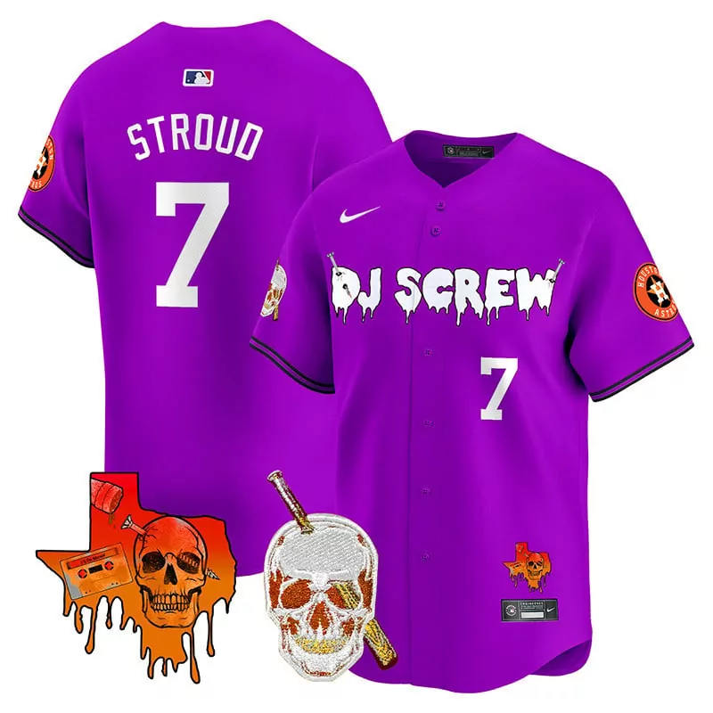 cj stroud purple mens houston astros cactus jack patch vapor premier limited jersey v11 stitched