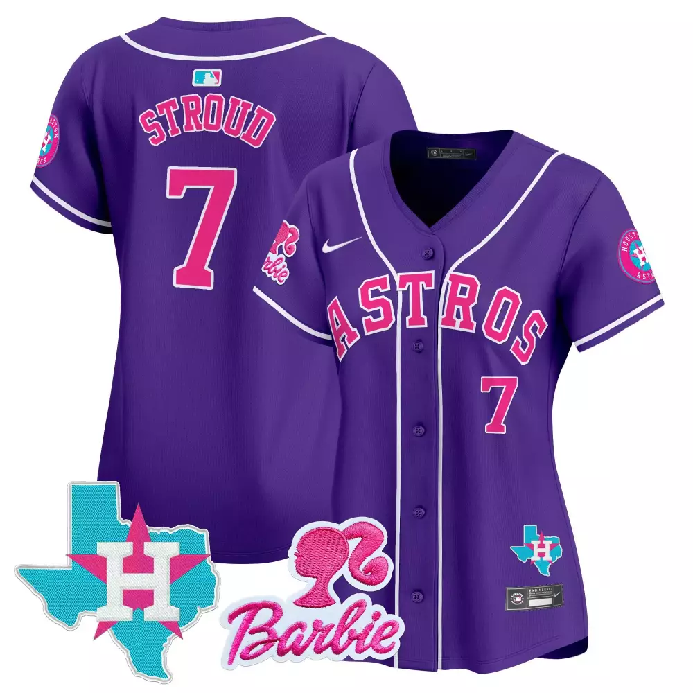 cj stroud purple unisex houston astros barbie patch vapor premier limited jersey all stitched