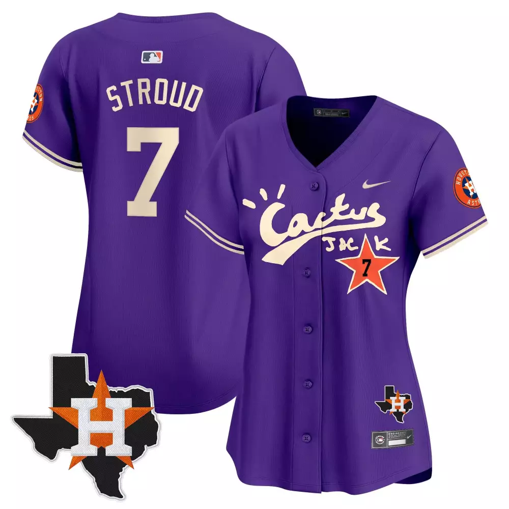 cj stroud purple unisex houston astros barbie patch vapor premier limited jersey all stitched