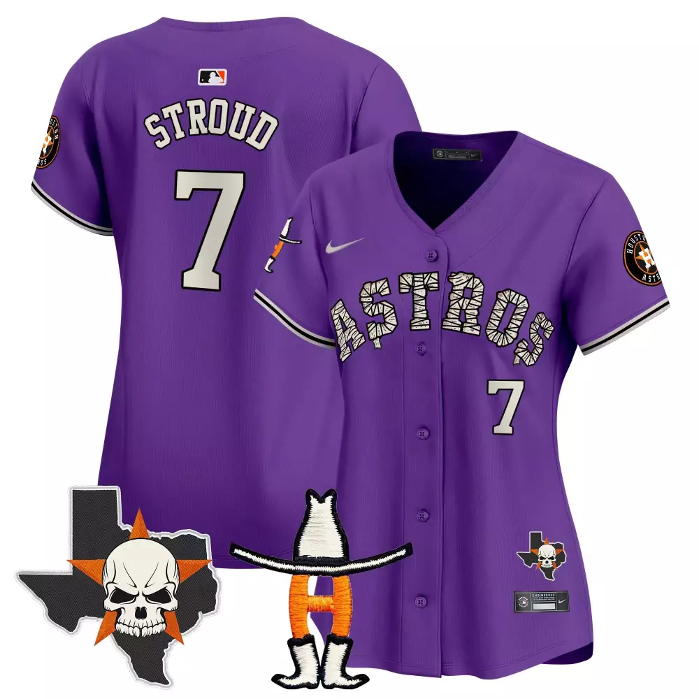 cj stroud purple unisex houston astros barbie patch vapor premier limited jersey all stitched