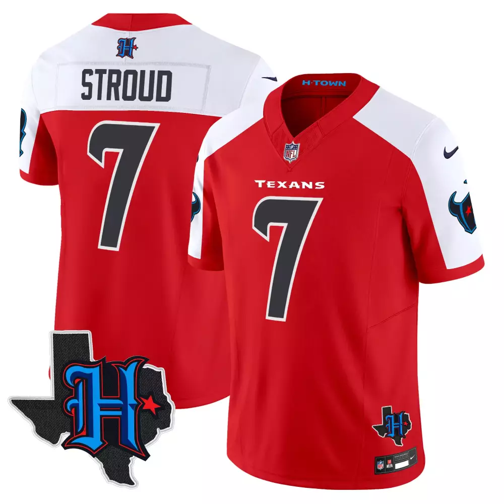cj stroud red alternate mens houston texans 2024 texas patch vapor limited jersey all stitched