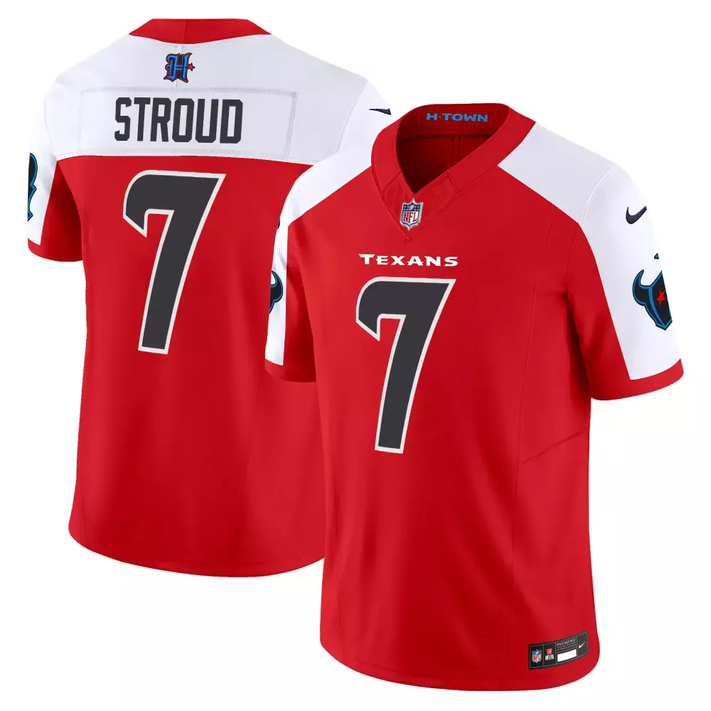 cj stroud red alternate mens houston texans 2024 texas patch vapor limited jersey all stitched