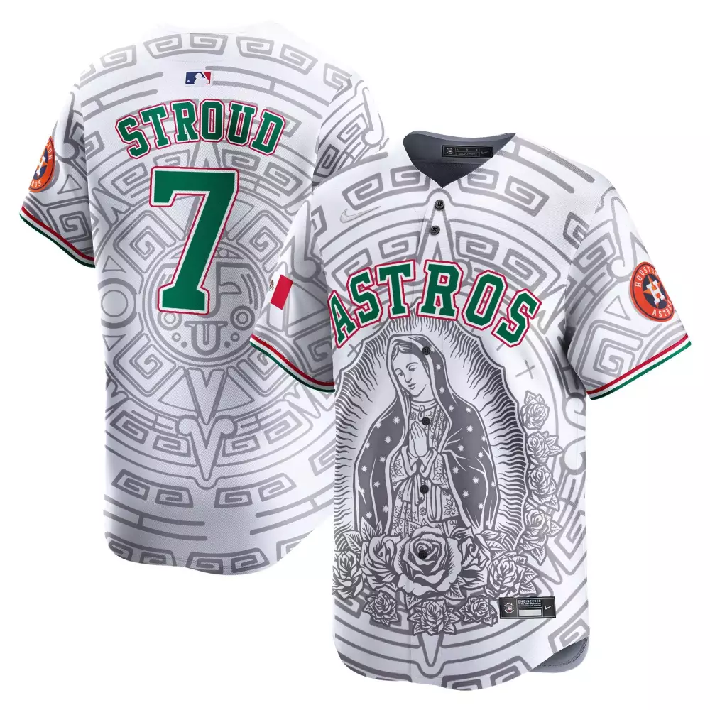 cj stroud white mens houston astros mexico aztec vapor premier limited jersey v2 printed
