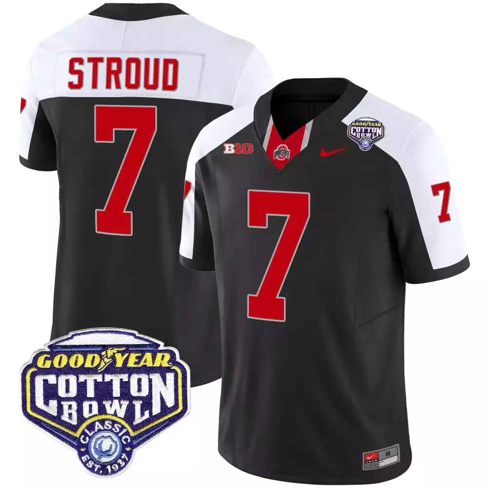 cjstroud black alternate mens ohio state buckeyes cotton bowl patch vapor jersey all stitched