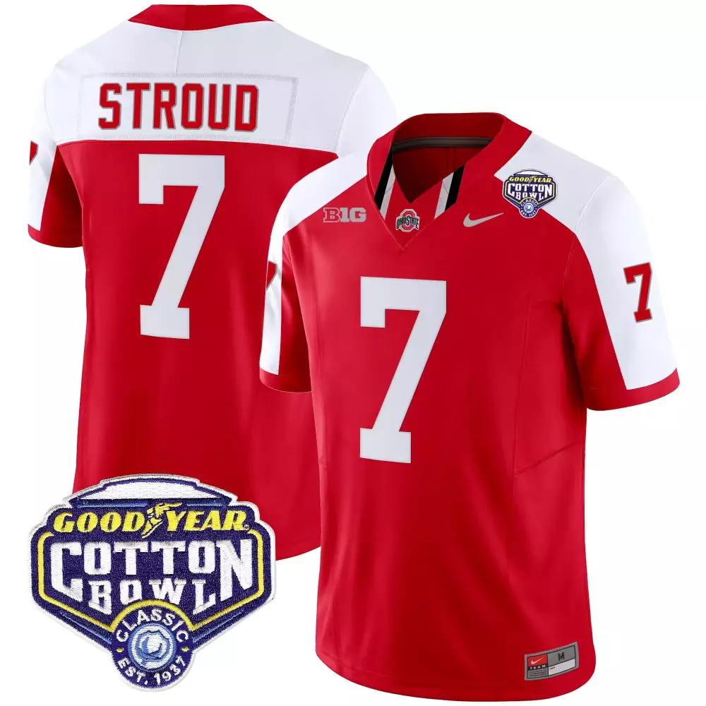 cjstroud black mens ohio state buckeyes cotton bowl patch vapor jersey all stitched