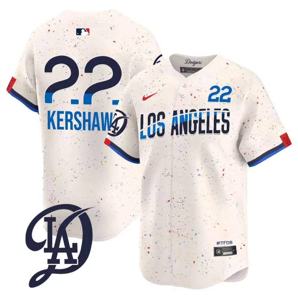 Clayton Kershaw 2024 City Connect Cream Jersey | Limited Edition Stitched Fan Gear | For Men, Women & Youth