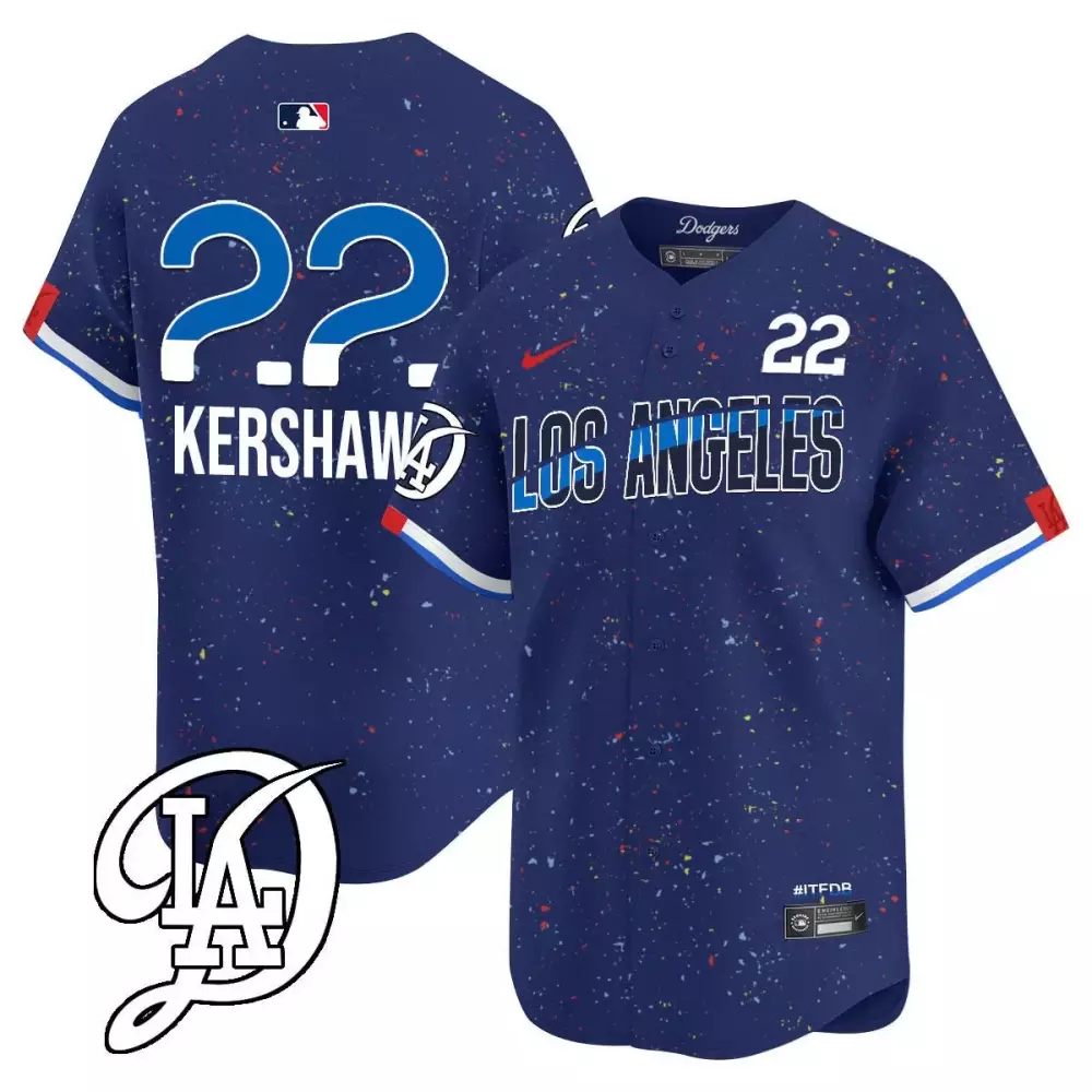 clayton kershaw royal mens los angeles dodgers 2024 city connect limited jersey all stitched