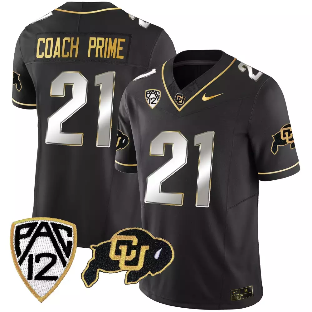 Coach Prime Black Gold Women's Vapor Limited Jersey | All Stitched Colorado Buffaloes | Replica Fan Gear for Women