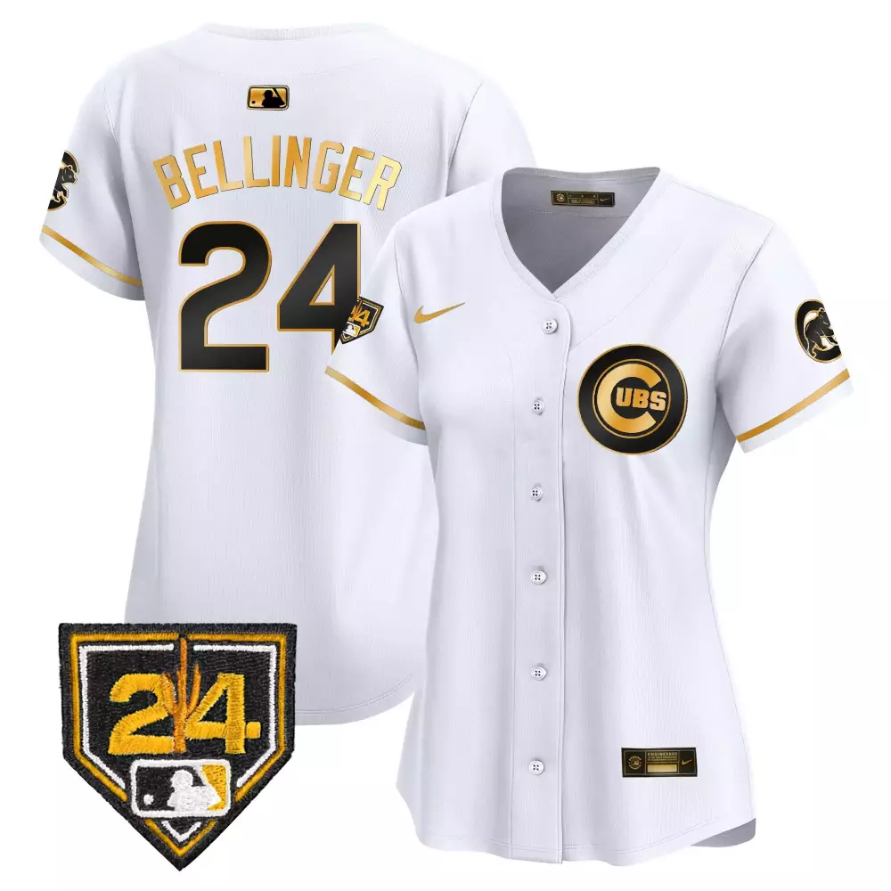 Cody Bellinger Cubs 2024 Spring Training Women's Jersey V2 | Stitched White Gold Limited Edition | For Women & Youth