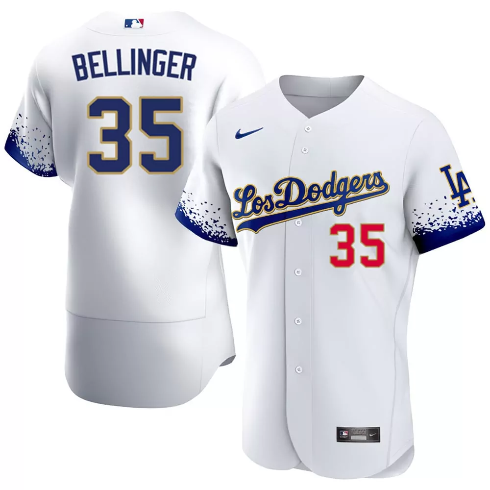 Cody Bellinger Men's City Connect Jersey | White Gold All Stitched Fan Gear | For Men, Women & Youth