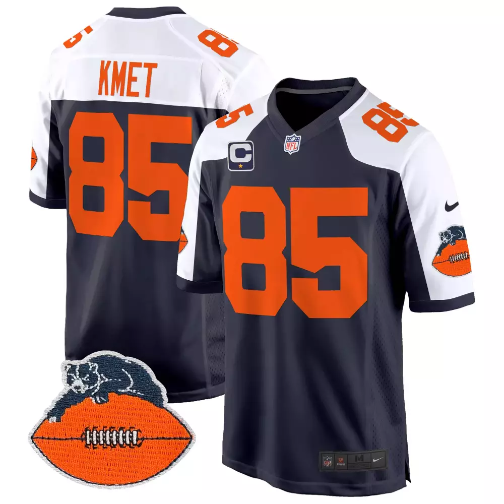 Cole Kmet Men's Chicago Bears Navy Alternate Throwback Game Jersey | Stitched | Fan Gear | For Men, Women & Youth