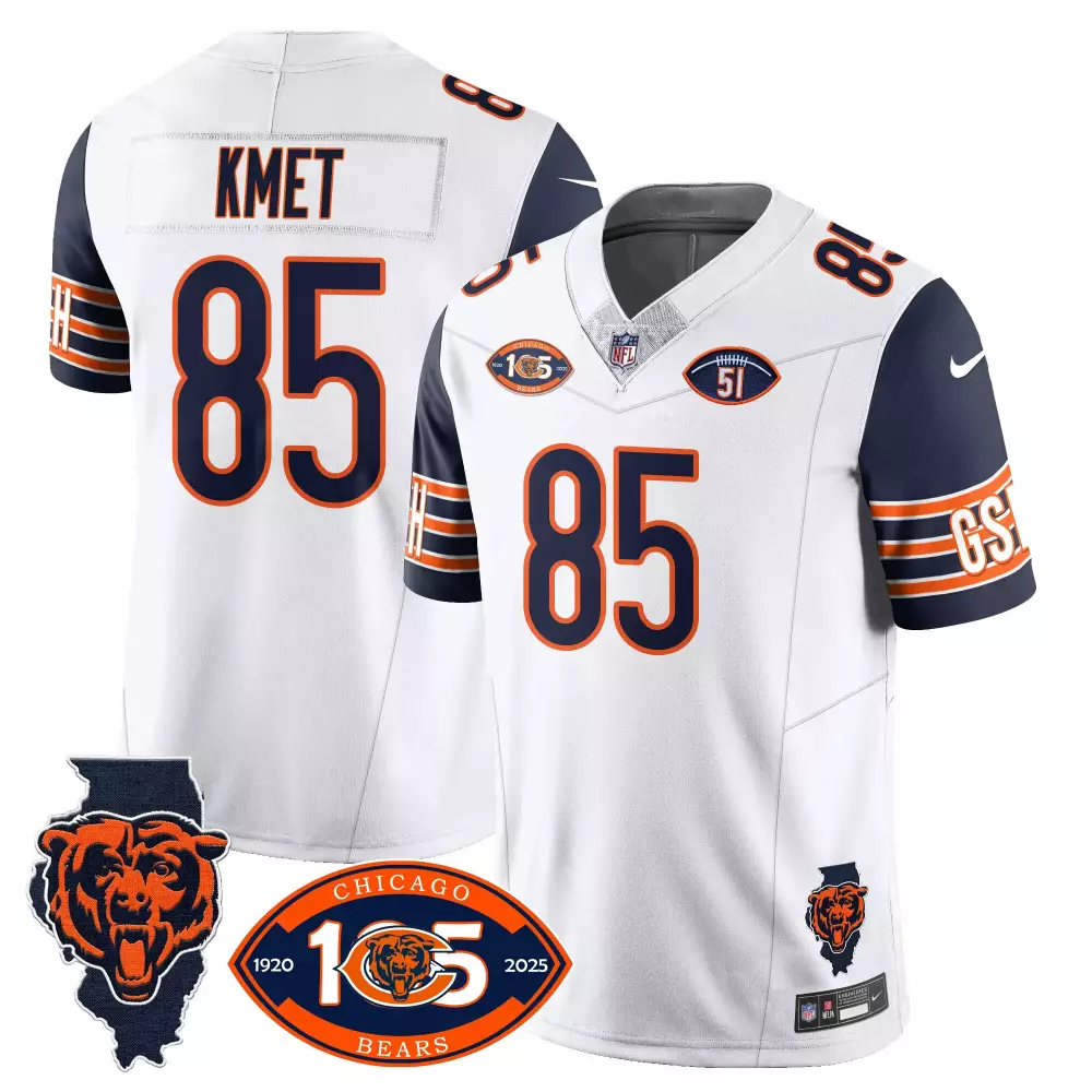 cole kmet navy sleeves mens chicago bears 19202025 the chicago bears vapor limited jersey all stitched
