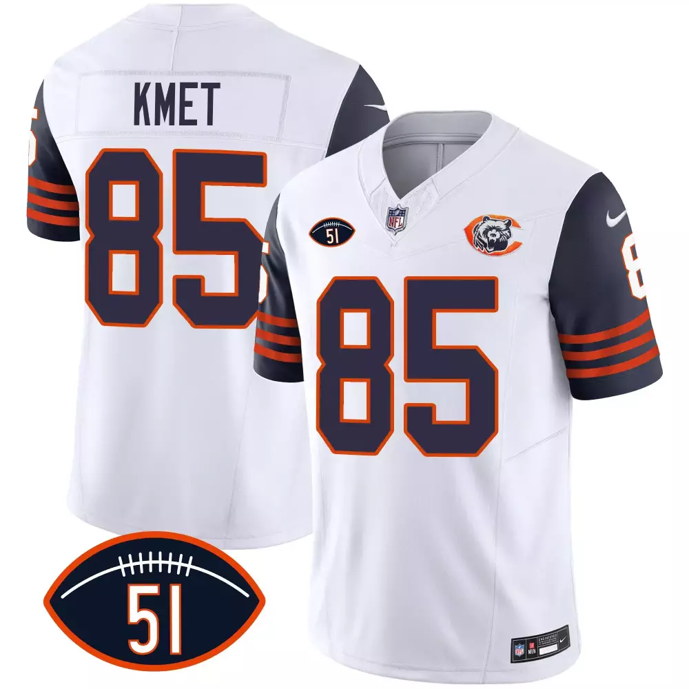 cole kmet navy sleeves mens chicago bears 19202025 the chicago bears vapor limited jersey all stitched
