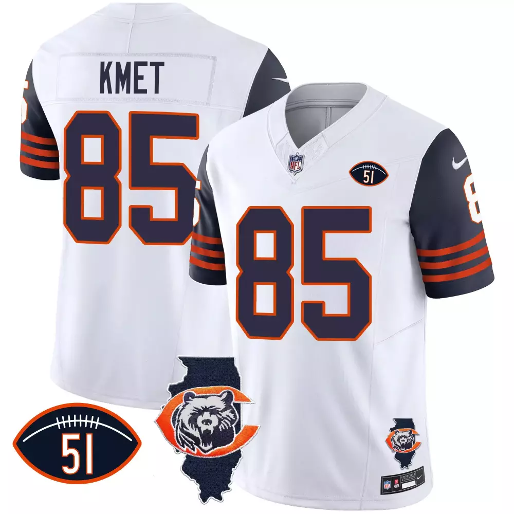 cole kmet navy sleeves mens chicago bears 19202025 the chicago bears vapor limited jersey all stitched