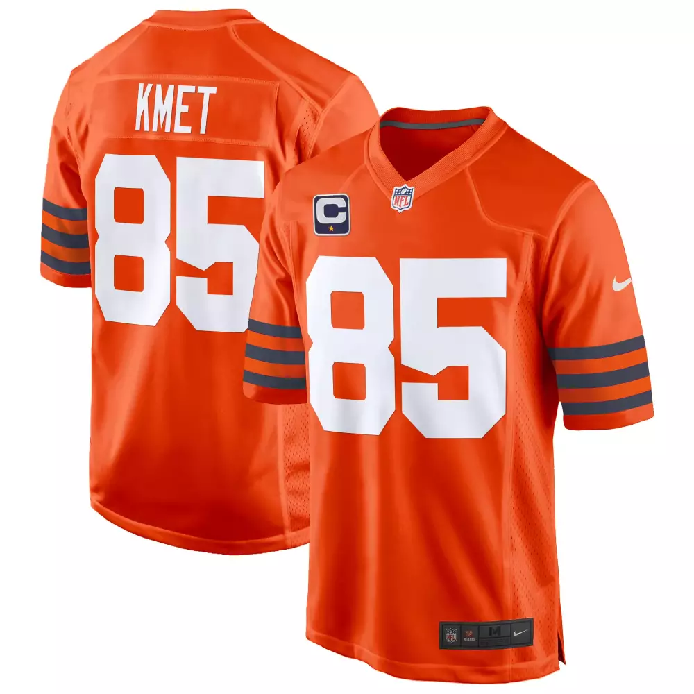 cole kmet orange mens chicago bears illinois patch vapor limited jersey v2 all stitched