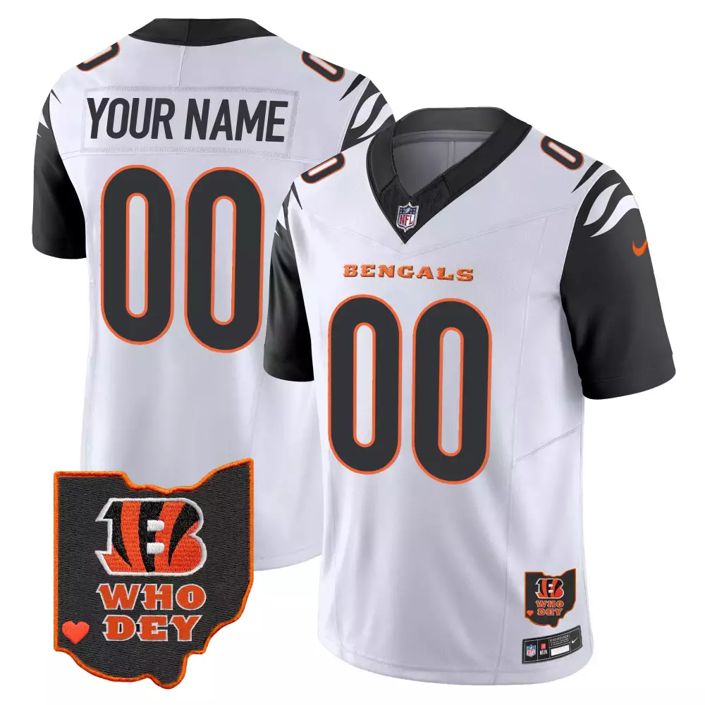 Color Rush Men Cincinnati Bengals Ohio Patch Vapor Limited Custom Jersey V2 All Stitched | Stylish Fan Gear for Game Day | For Men, Women & Youth