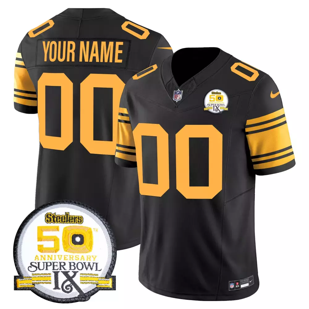 Color Rush Men Pittsburgh Steelers 2024 Vapor Limited Custom Jersey | Est 1933 Patch | All Stitched | For Men, Women & Youth