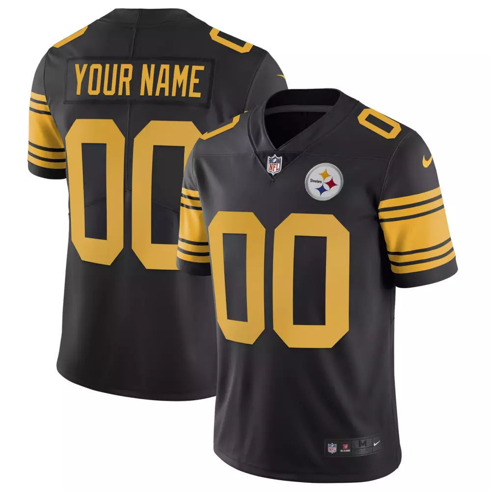 Pittsburgh Steelers Color Rush Custom Jersey | Gold & Split Design | Stitched Fan Gear | For Men, Women & Youth