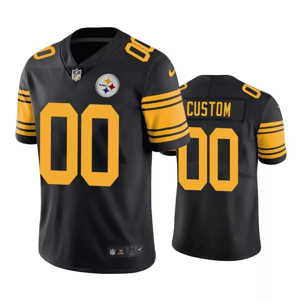 color rush women pittsburgh steelers game white and game back custom name and number all stitched