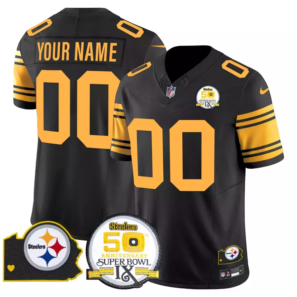 color rush women pittsburgh steelers game white and game back custom name and number all stitched