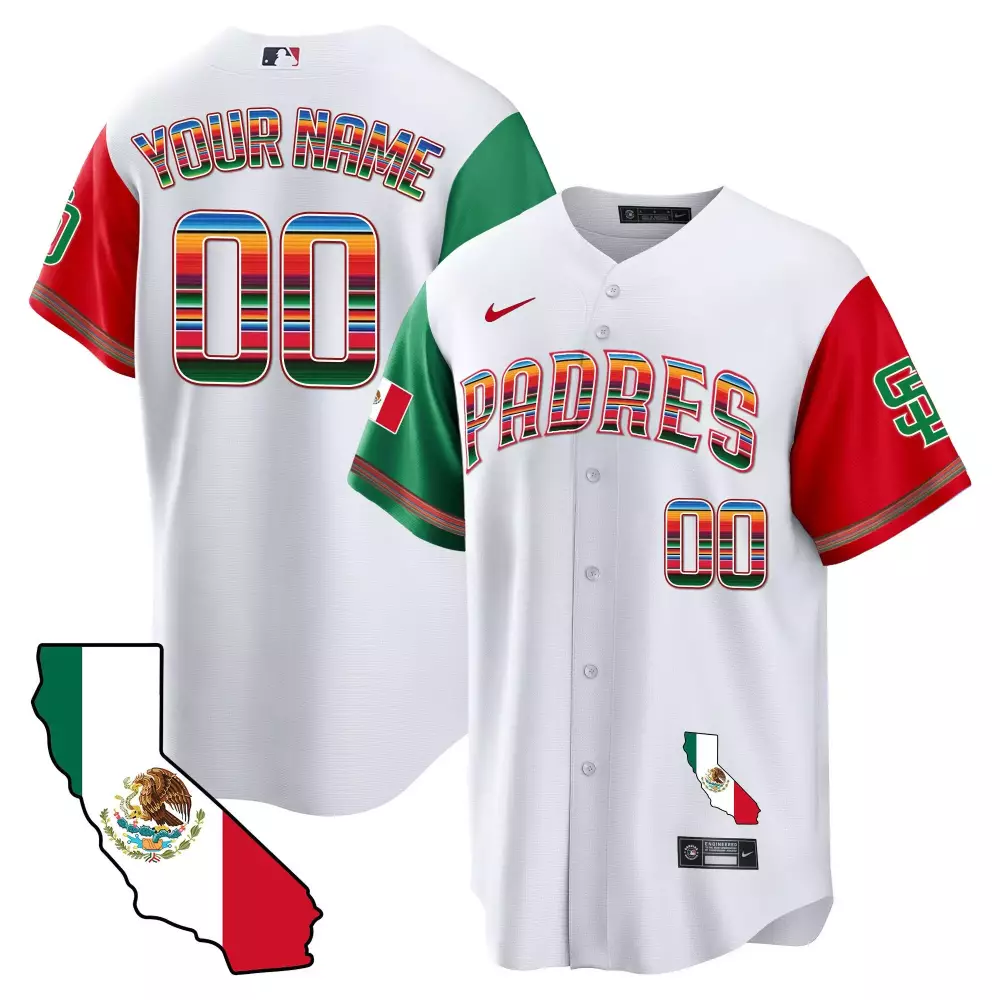 California Map Men's Padres Jersey | Custom Stitched Cool Base | Limited Edition Fan Gear | For Men, Women & Youth
