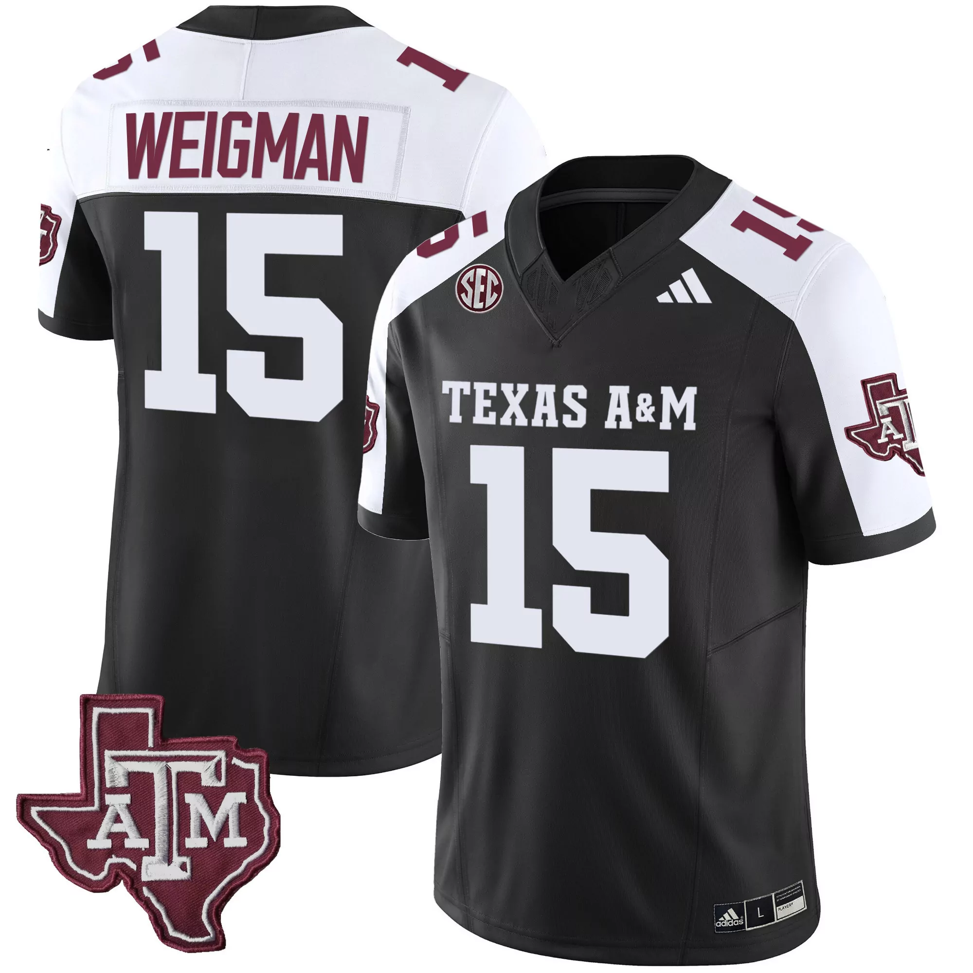 conner weigman black alternate mens texas am aggies vapor limited jersey v2 all stitched