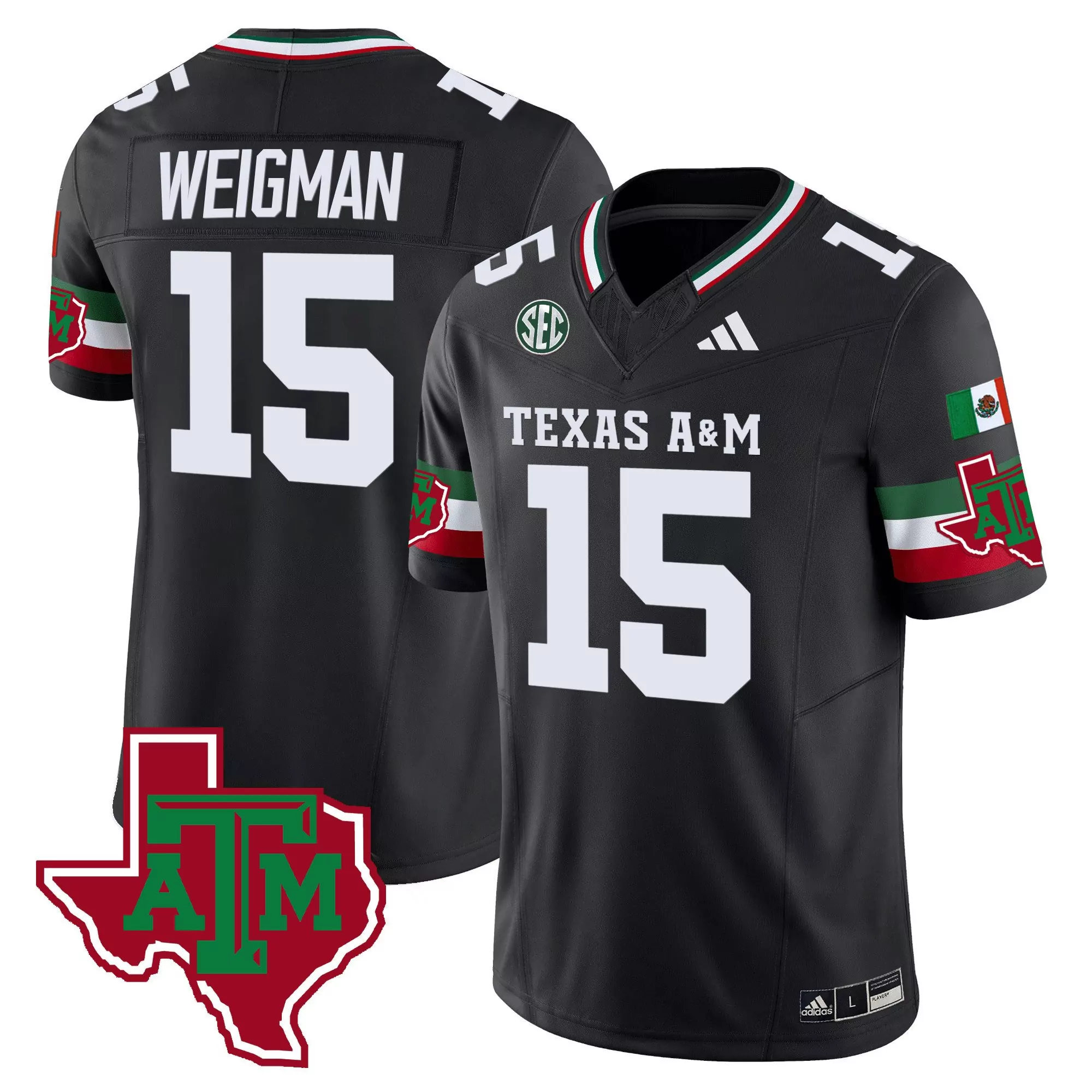 conner weigman black alternate mens texas am aggies vapor limited jersey v2 all stitched