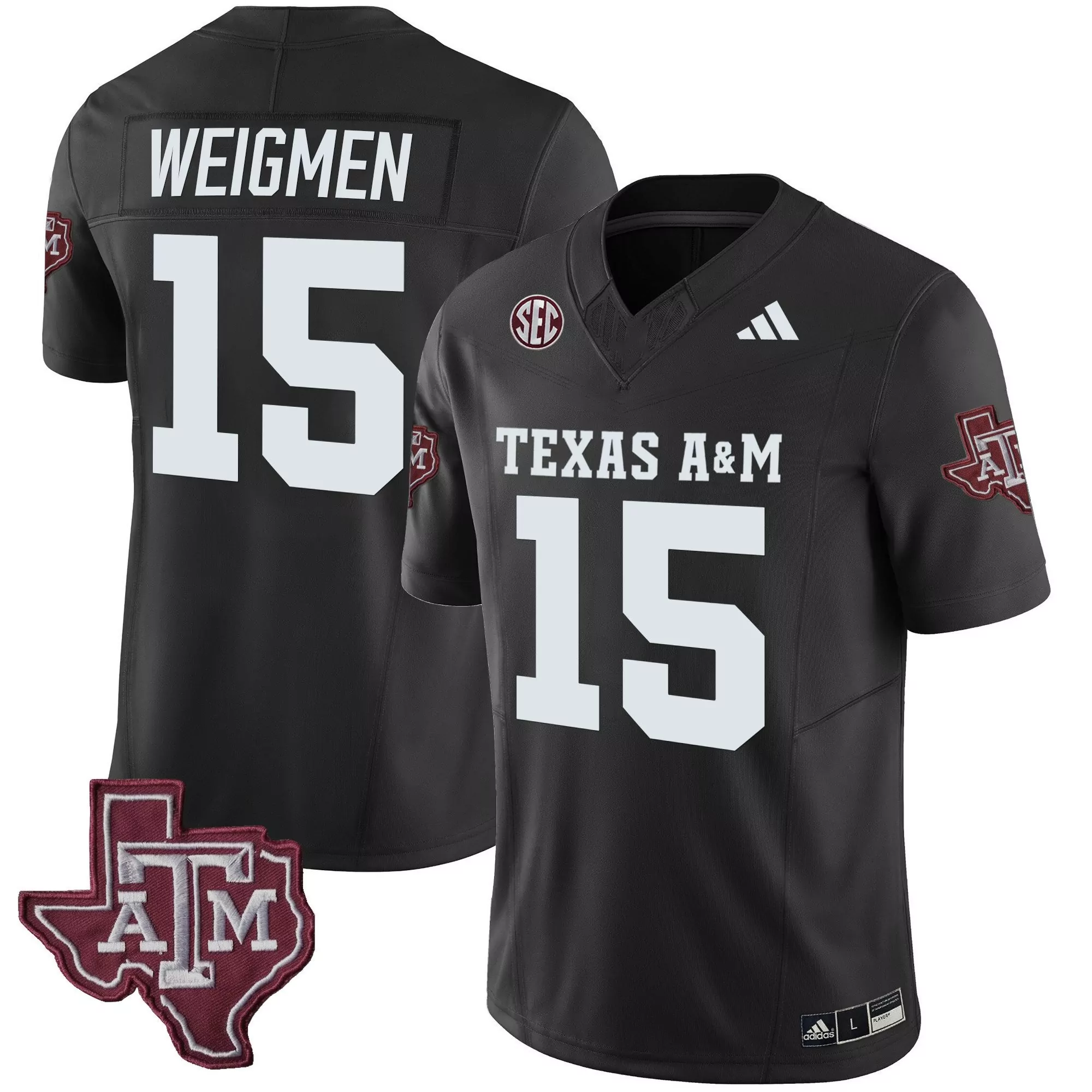 conner weigman black alternate mens texas am aggies vapor limited jersey v2 all stitched
