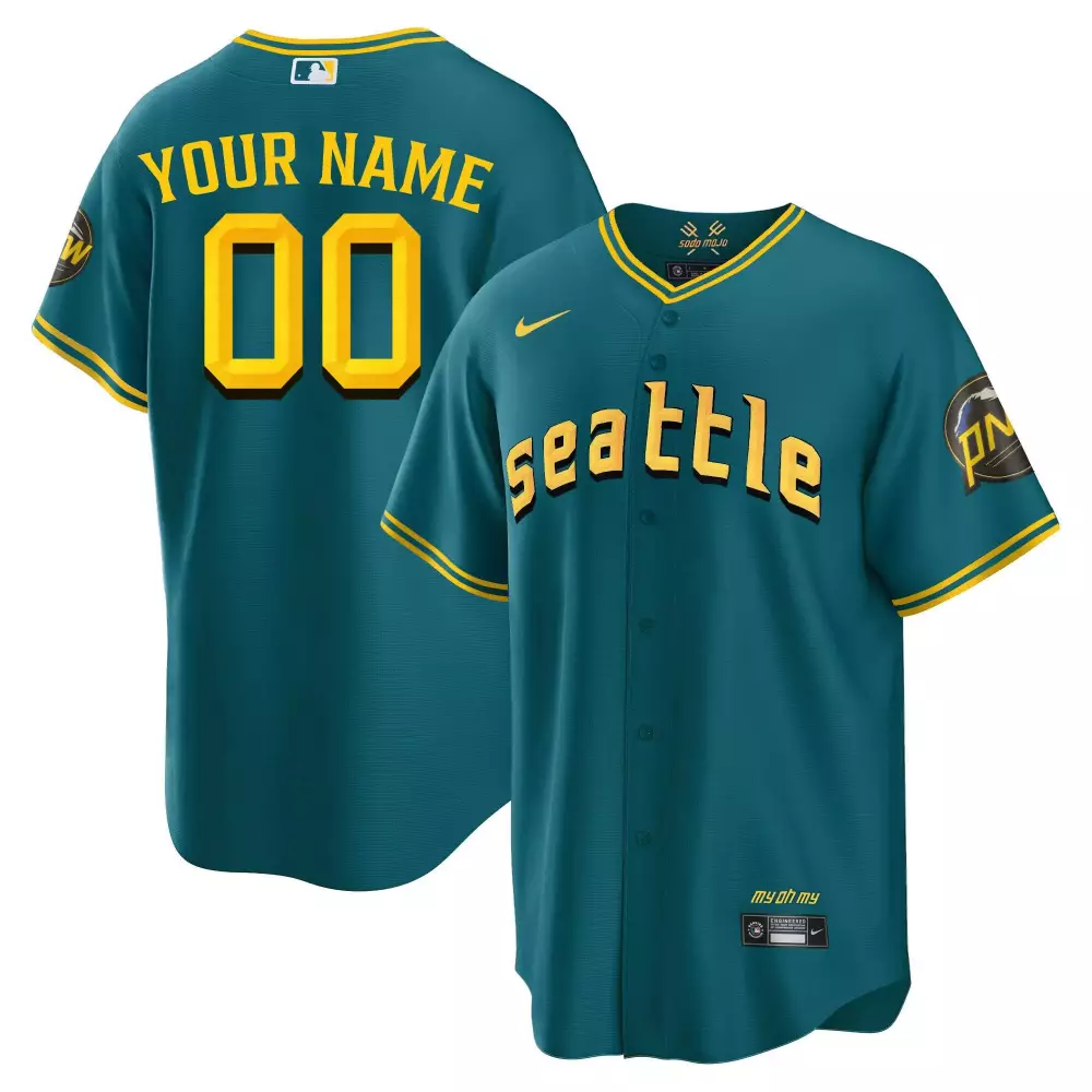 cool aqua men seattle mariners 2023 city connect fan made edition custom jersey all stitched