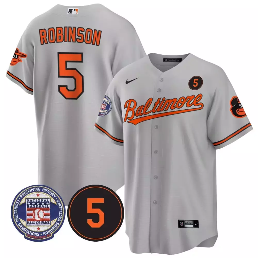 cool base black 5 brooks robinson baltimore orioles hall of fame patch jersey all stitched