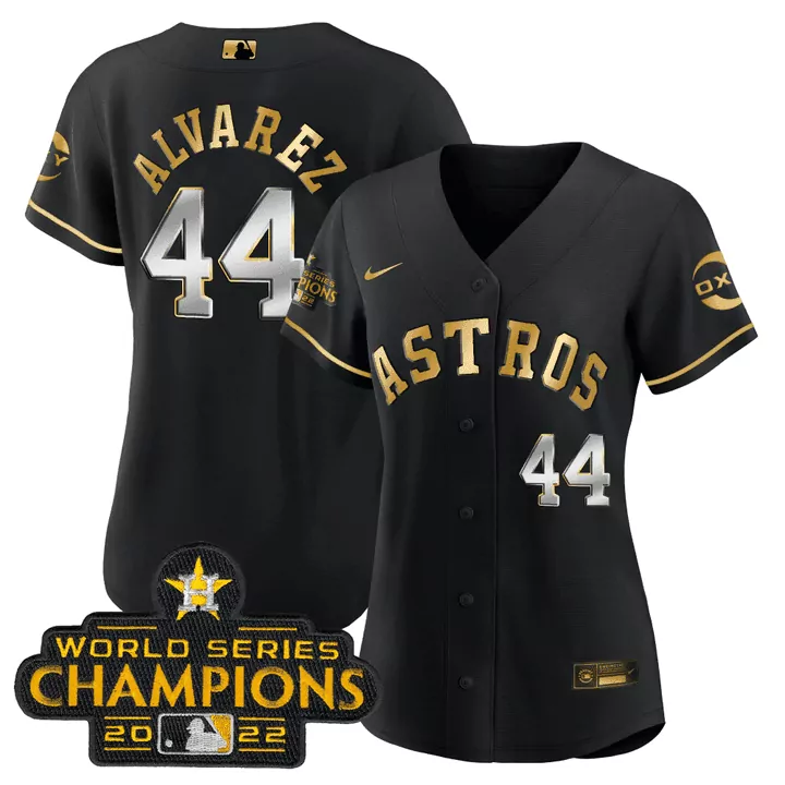 Yordan Alvarez Houston Astros Black Gold Rush Jersey | Men's Cool Base | All Stitched Fan Gear | For Men, Women & Youth